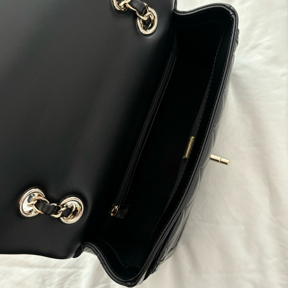 CHANEL 🖤 23B Black Lambskin & Patent Leather Small Flap Bag Light Gold Hardware - Picture 10 of 15